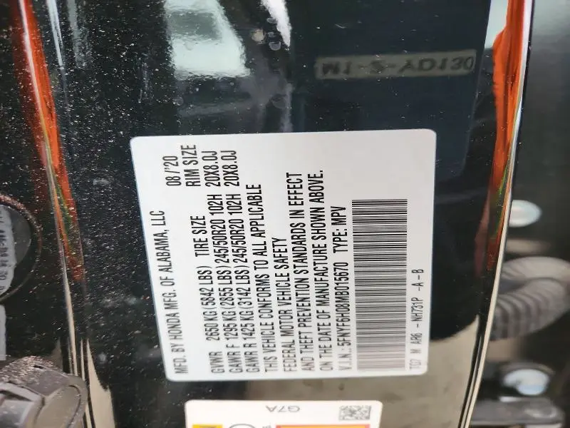 2021 HONDA PILOT ELITE  