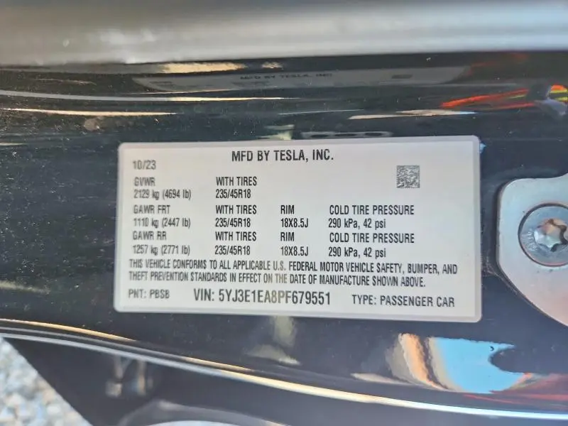 2023 TESLA MODEL 3   