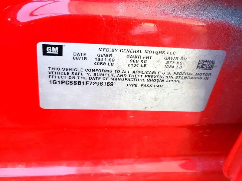 2015 CHEVROLET CRUZE LT  