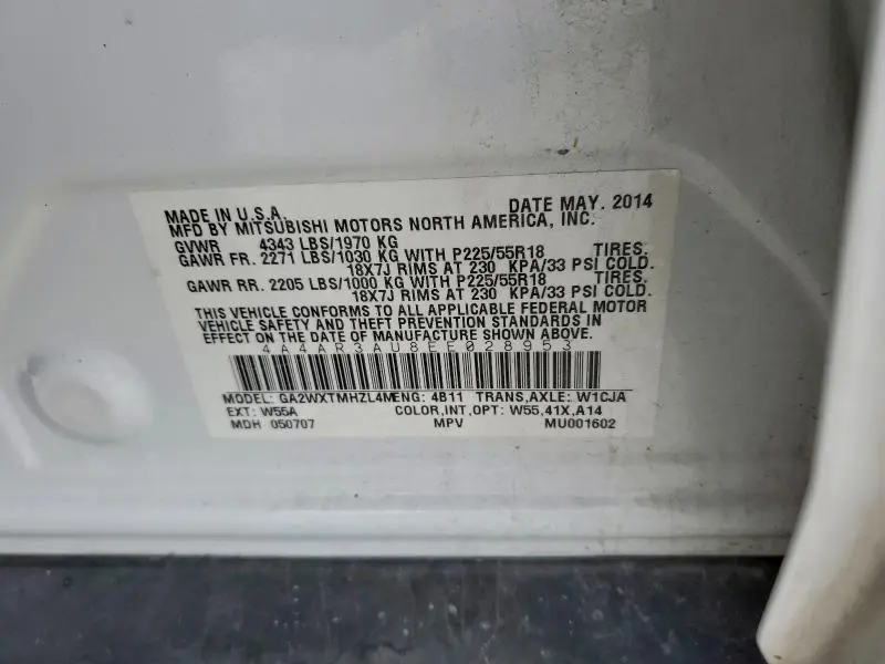 2014 MITSUBISHI OUTLANDER SPORT ES  