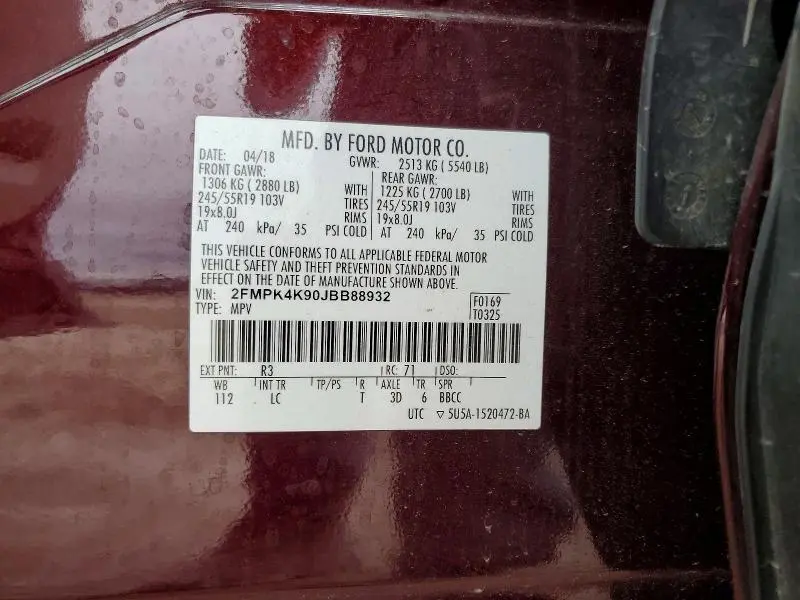 2018 FORD EDGE TITANIUM  