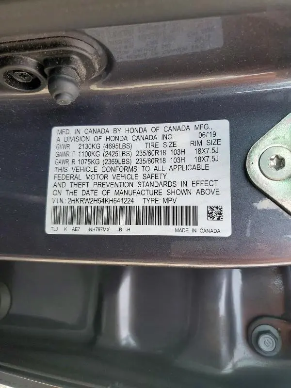 2019 HONDA CR-V EX  