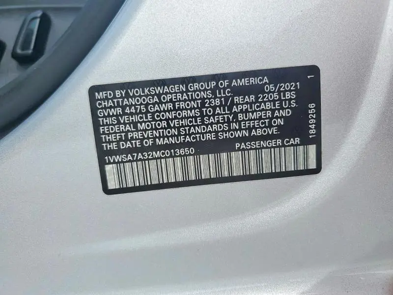 2021 VOLKSWAGEN PASSAT SE  