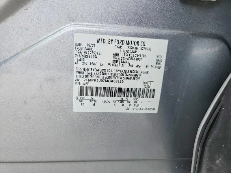 2021 FORD EDGE SEL  
