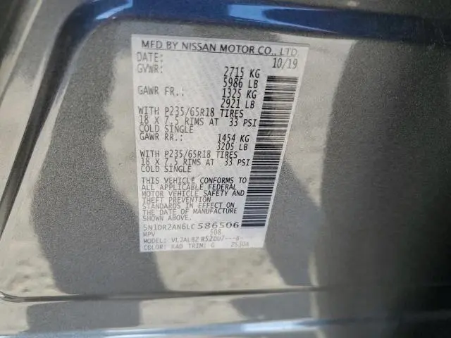 2020 NISSAN PATHFINDER S  