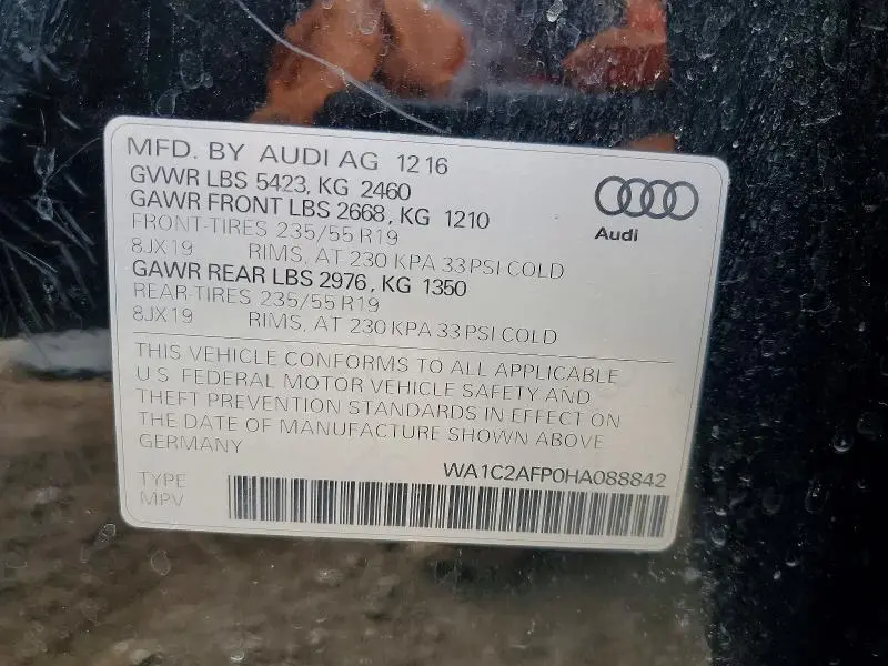 2017 AUDI Q5 PREMIUM  