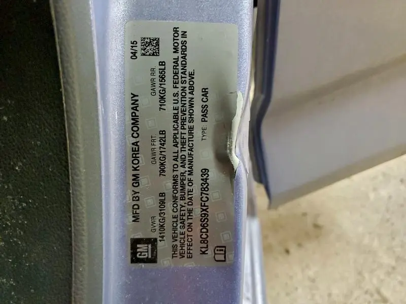 2015 CHEVROLET SPARK 1LT  