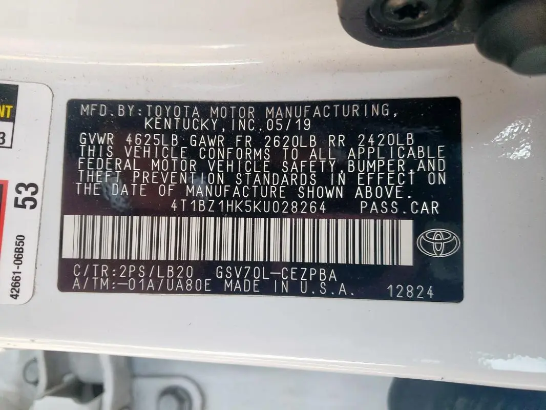 2019 TOYOTA CAMRY XSE  