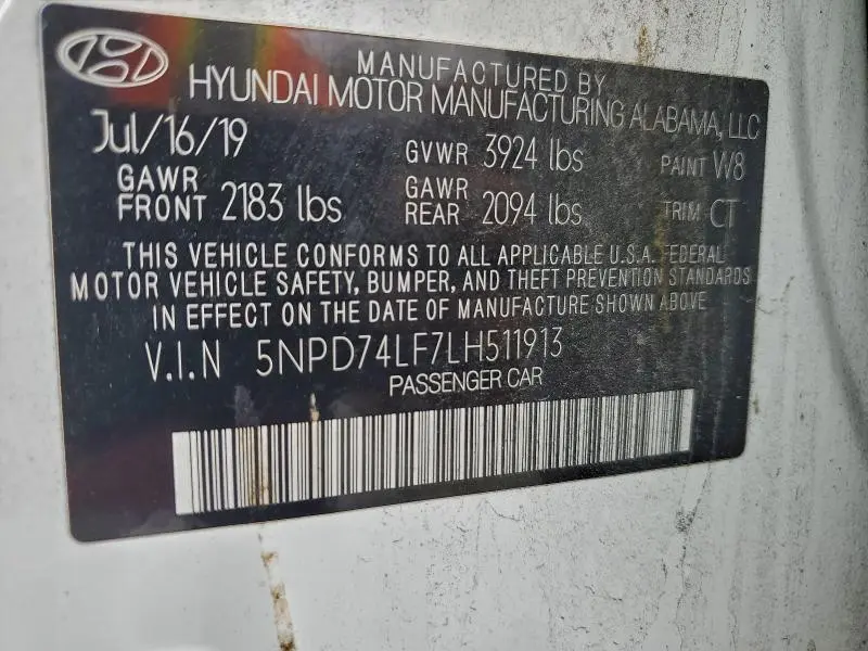 2020 HYUNDAI ELANTRA SE  