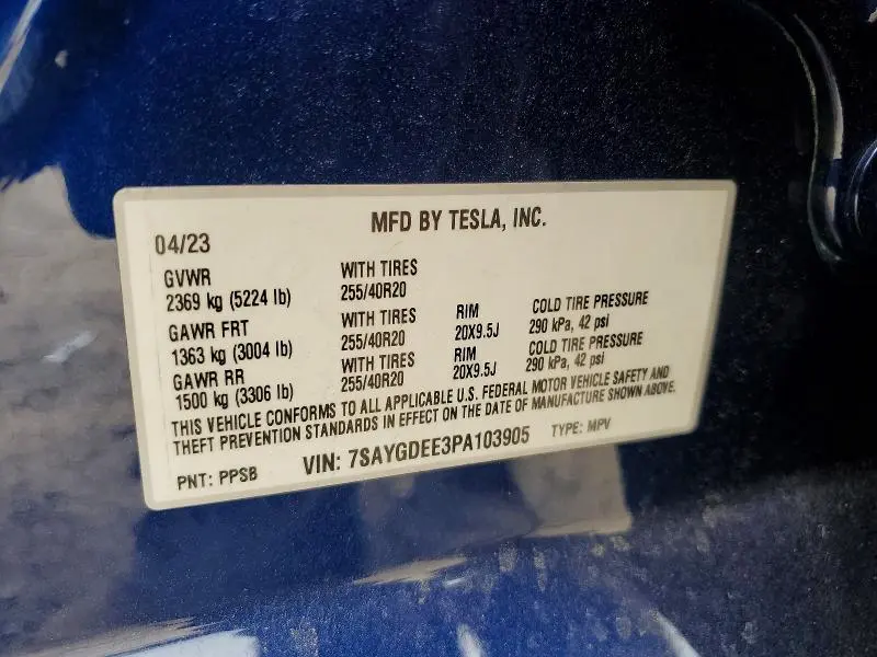2023 TESLA MODEL Y   