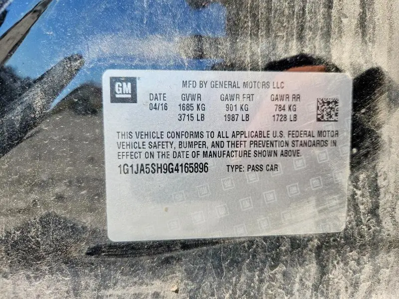 2016 CHEVROLET SONIC LS  