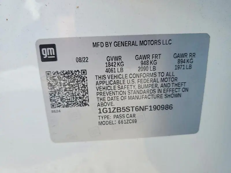 2022 CHEVROLET MALIBU LS  