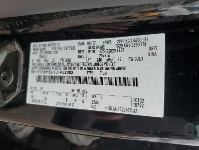 2018 FORD F150 SUPERCREW  