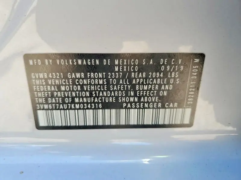 2019 VOLKSWAGEN GTI S  