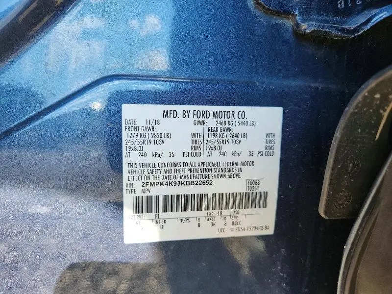 2019 FORD EDGE TITANIUM  