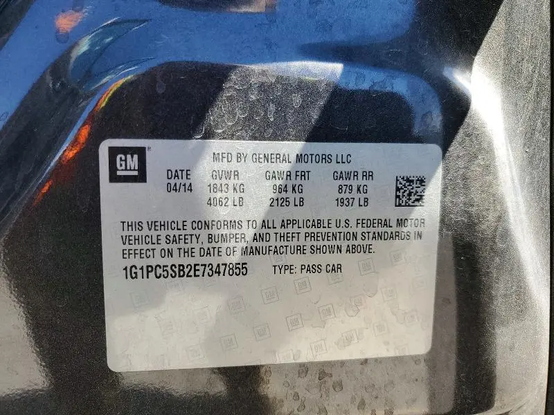 2014 CHEVROLET CRUZE LT  