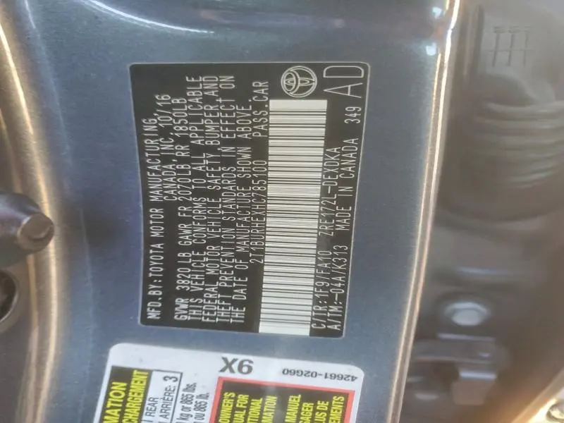 2017 TOYOTA COROLLA L  