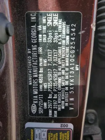 2012 KIA SORENTO BASE  
