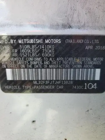 2018 MITSUBISHI MIRAGE G4 ES