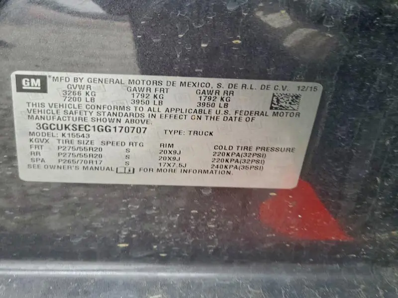 2016 CHEVROLET SILVERADO K1500 LTZ  