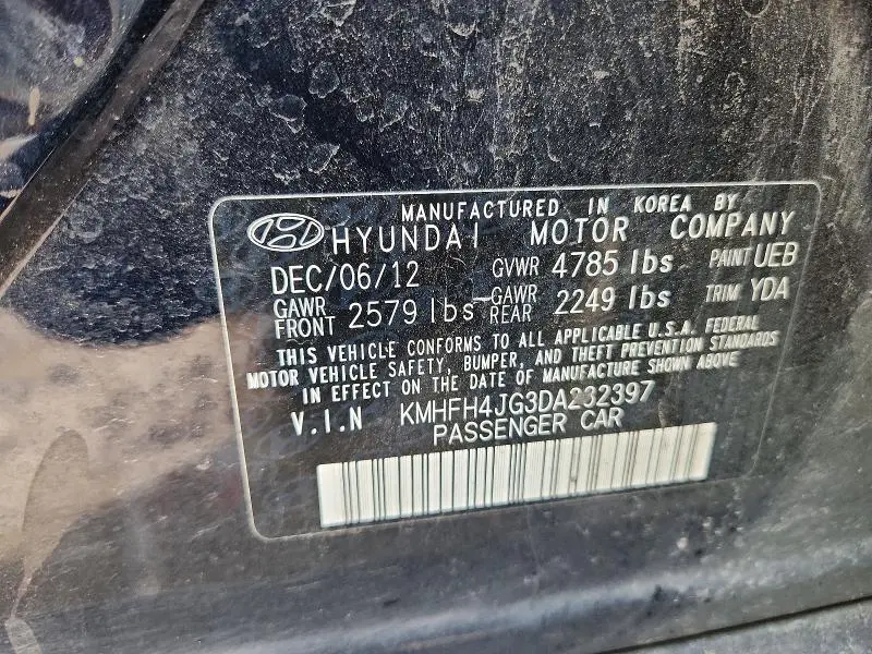 2013 HYUNDAI AZERA BASE  
