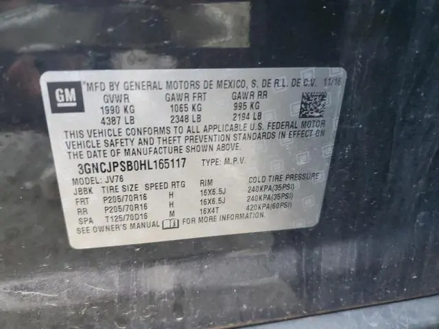 2017 CHEVROLET TRAX 1LT  