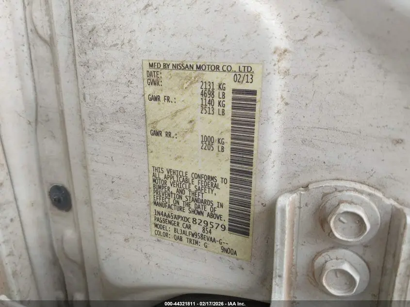 2013 NISSAN MAXIMA 3.5 SV