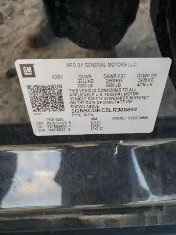 2020 CHEVROLET SUBURBAN C1500 LS  