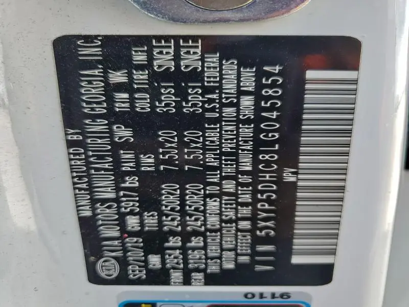 2020 KIA TELLURIDE SX  