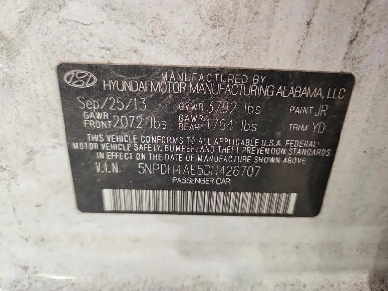 2013 HYUNDAI ELANTRA GLS  