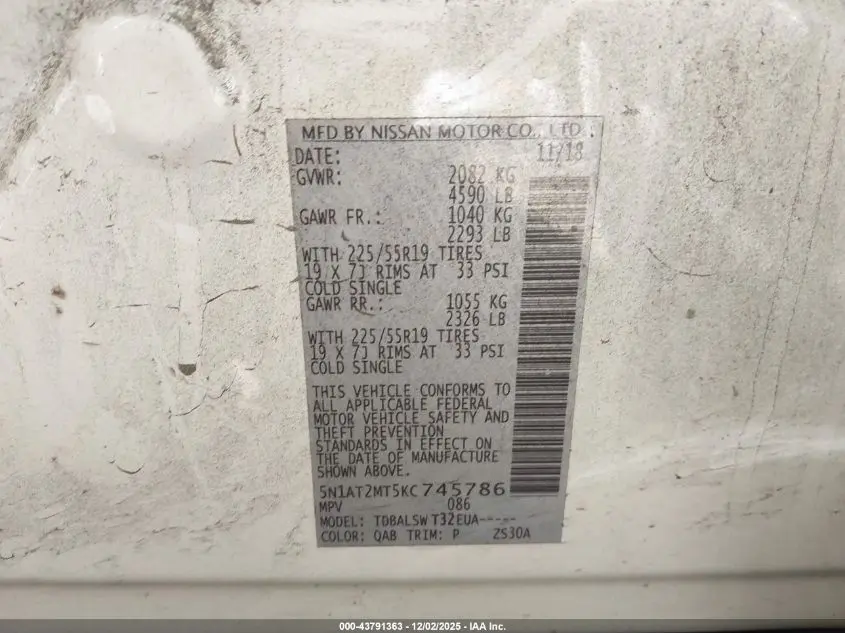 2019 NISSAN ROGUE SL