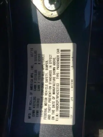 2015 HONDA ACCORD EX  