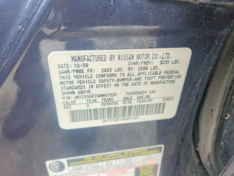 2010 INFINITI M35 X  