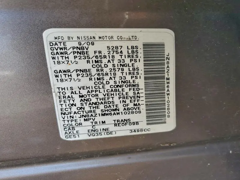 2010 NISSAN MURANO S  