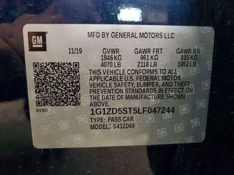 2020 CHEVROLET MALIBU LT  