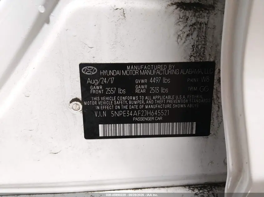 2018 HYUNDAI SONATA SEL
