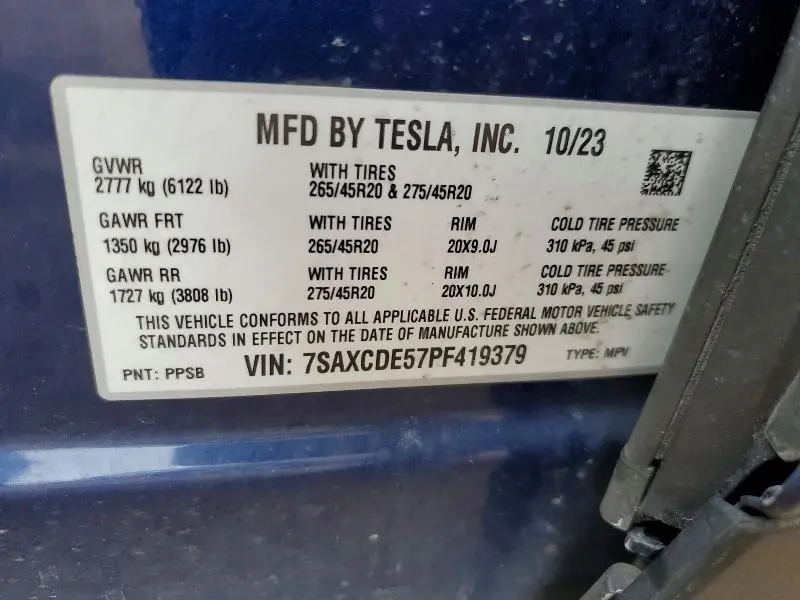 2023 TESLA MODEL X   