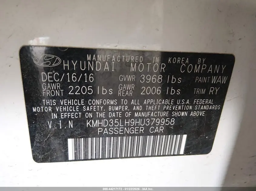 2017 HYUNDAI ELANTRA GT  