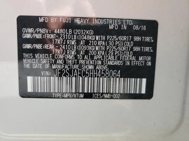 2017 SUBARU FORESTER 2.5I PREMIUM  