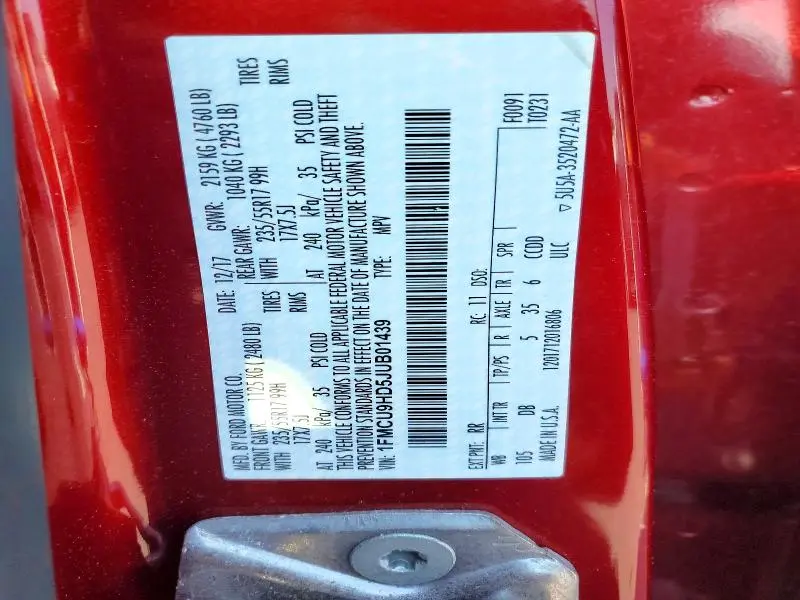 2018 FORD ESCAPE SEL  