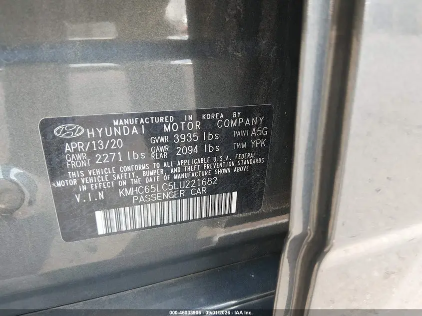 2020 HYUNDAI IONIQ HYBRID BLUE