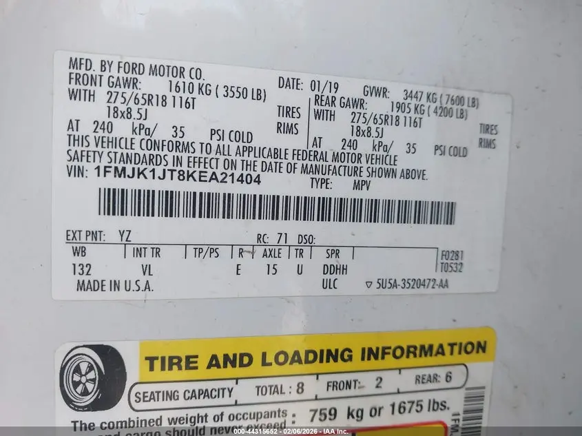 2019 FORD EXPEDITION MAX XLT