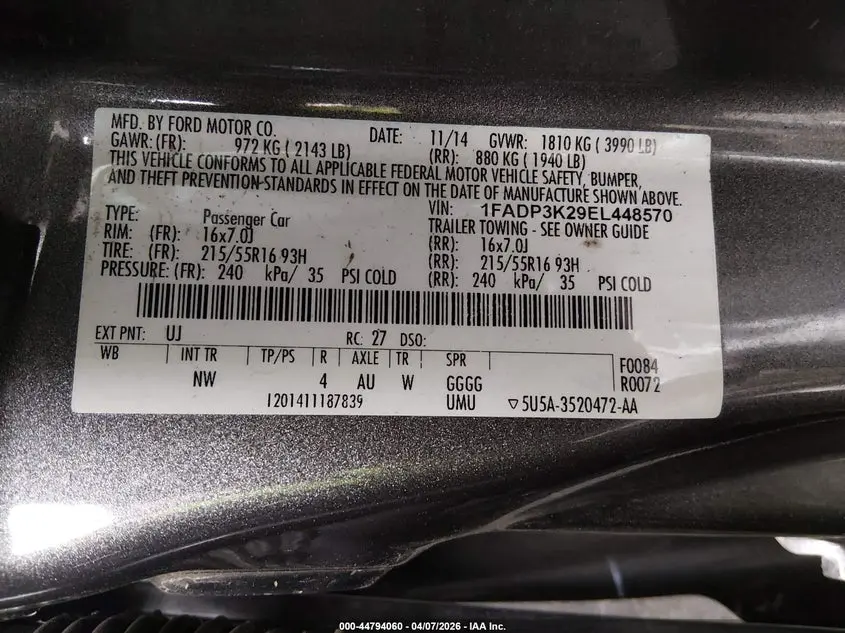 2014 FORD FOCUS SE