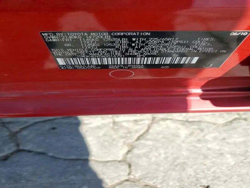 2010 TOYOTA RAV4 LIMITED  