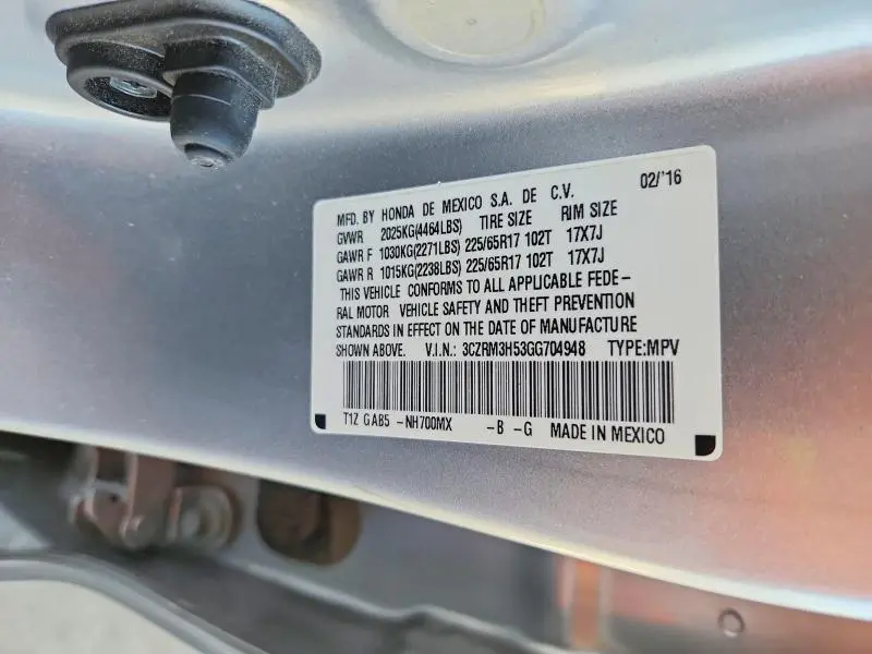 2016 HONDA CR-V EX  