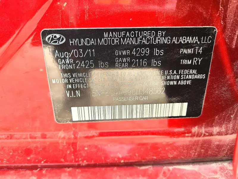 2012 HYUNDAI SONATA SE  