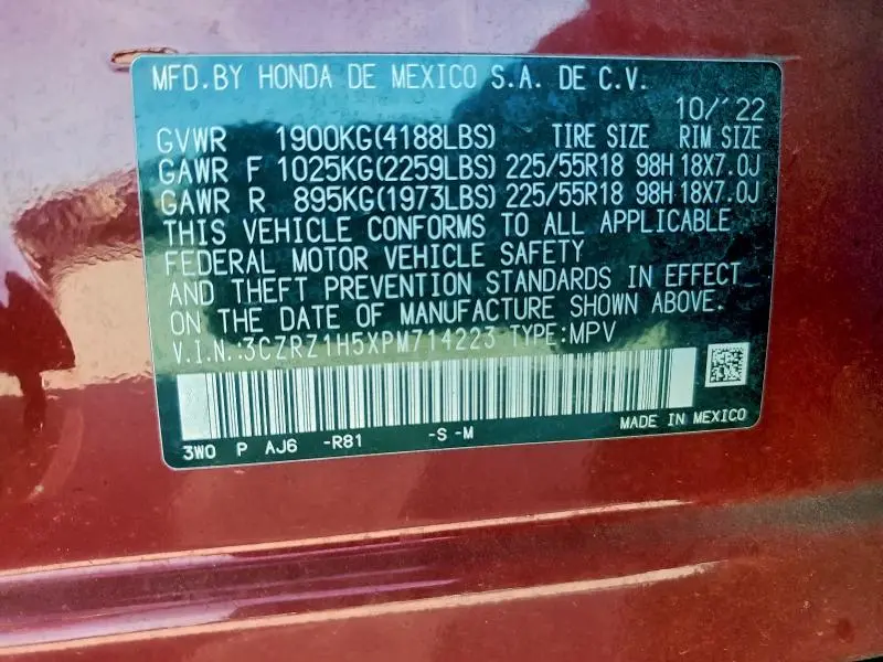 2023 HONDA HR-V SPORT  