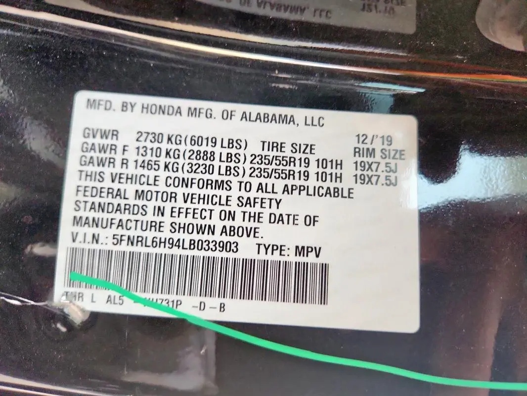 2020 HONDA ODYSSEY ELITE  