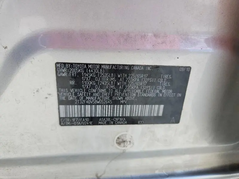 2011 TOYOTA RAV4 BASE  