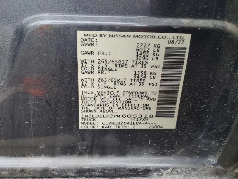 2023 NISSAN FRONTIER   